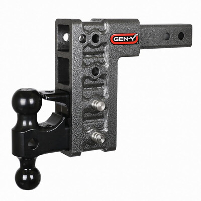 Gen-Y GH-224 Mega Duty 5'' Offset Drop 2'' Receiver 16K Hitch w/ Ball Mount Pintle