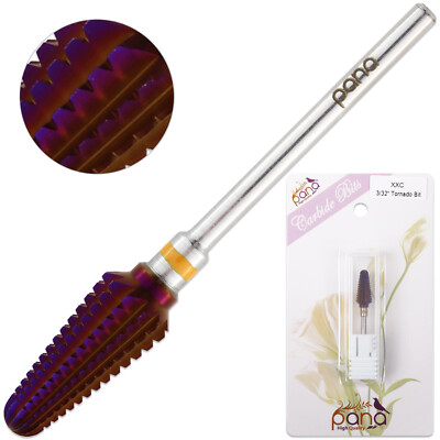 USA #1 PANA Tornado Shaped Nail Carbide Bit - PURPLE- 2 Extra Coarse Grit 3/32'' 
