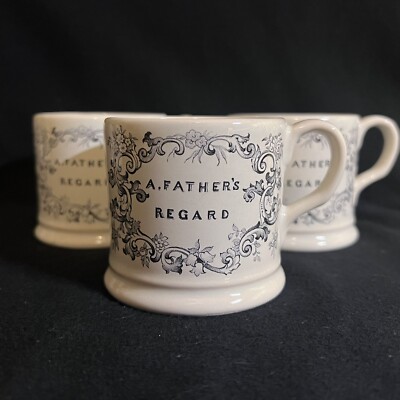 MOTTAHEDEH CERMIC CUP ''A FATHERS REGARD'' 2.5''H X 3 3/4''W WITH HANDLE X 2 3/4''D