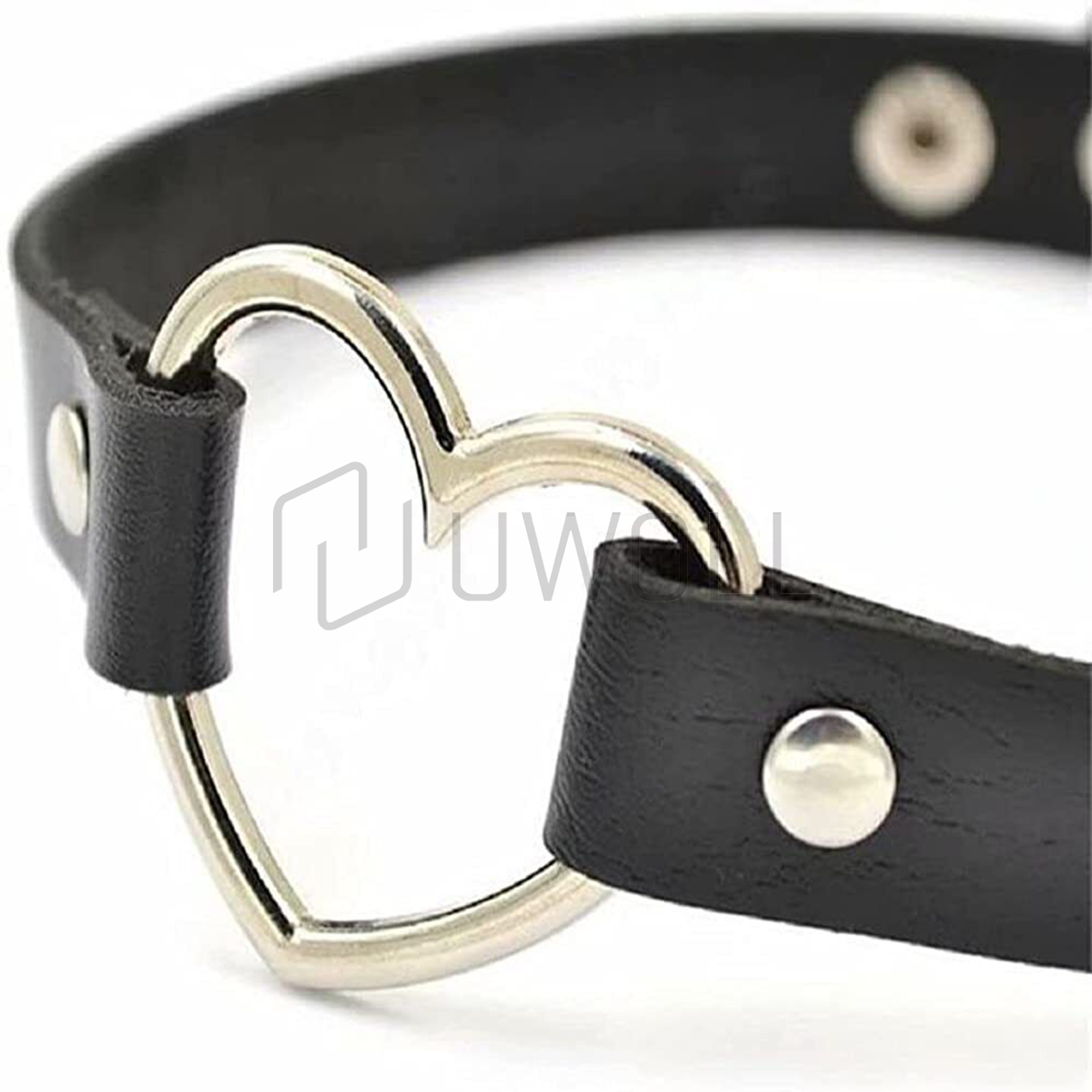 Leather Choker Necklace Adjustable Heart Chain Neck Collar Gothic Punk Gift