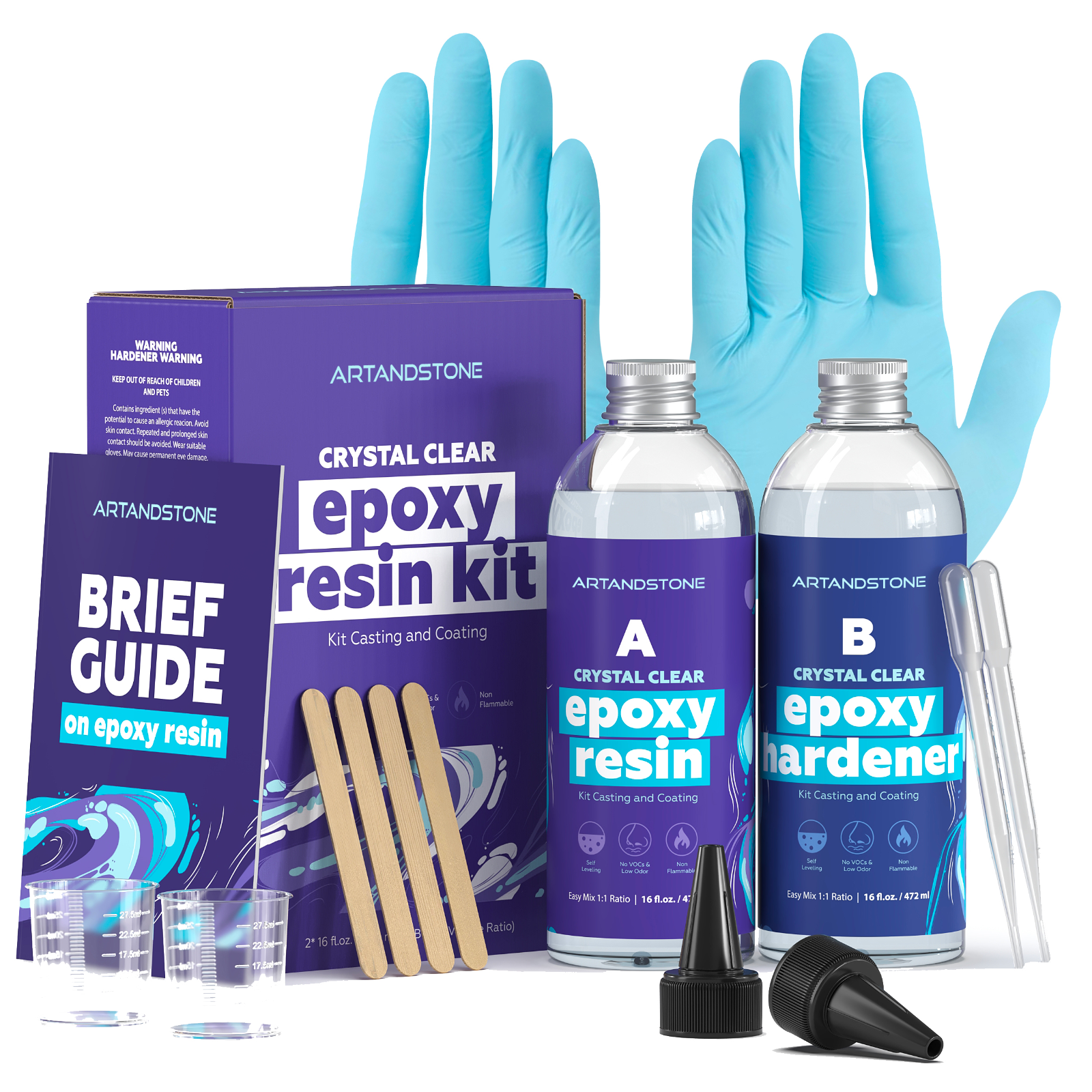 Crystal Clear Epoxy Resin Kit - 32 Oz (with Tools)