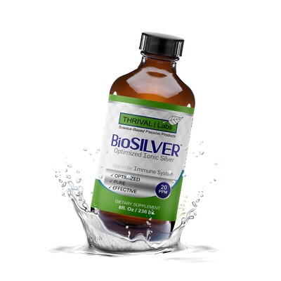 BioSILVER Ionic Colloidal Silver 20 PPM Liquid 8oz Glass Bottle by Thrival Labs