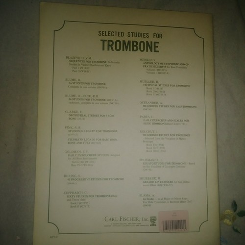 40 Progressive Etudes For Trombone fast shipping and we accept offers
