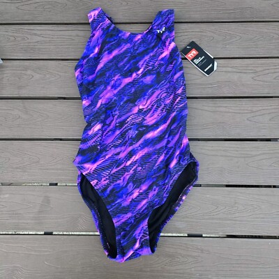 TYR Durafast Maxfit Cadence 1pc Swimsuit - Purple/black Women Size 34 New