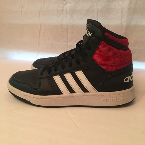Size 9 adidas Hoops 2.0 Mid Core Black Scarlet eBay
