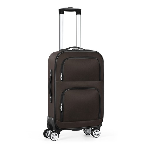 20" Luggage Suitcase Carry On Spinner Secure Lock Travel Trolley w/ Front Pocket