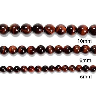 Red Tiger Eye Smooth Round Beads 4mm 6mm 8mm 10mm 12mm 15.5" Strand