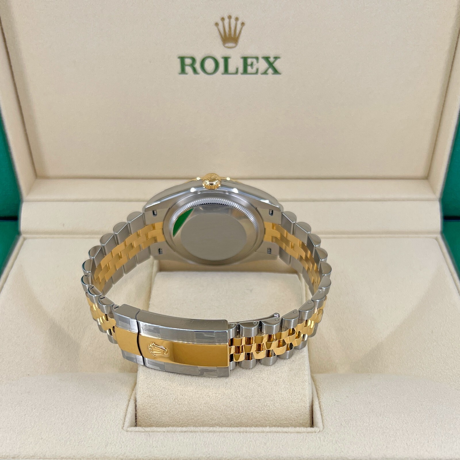 Pre-owned Rolex 2022  Datejust 36mm Champagne Palm Motif Jubilee Fluted 126233 Unworn