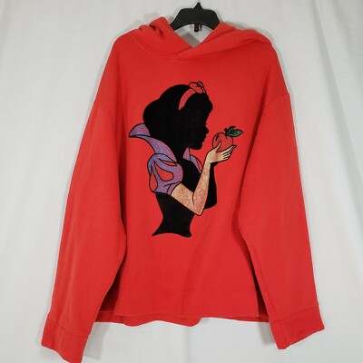 zara disney snow white womens medium princess red hoodie wide sweatshirt 194484003430
