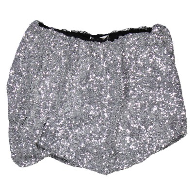 Pre-owned Attico The  Ladies Grey Sequins Mini Skirt In Gray