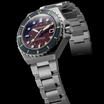 Pre-owned Spinnaker Dumas Automatic Bordeaux Ss