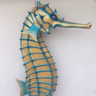 Nautical Seahorse Statue Decoration Indoor Outdoor Pool Bar Restaurant LIFE SIZE