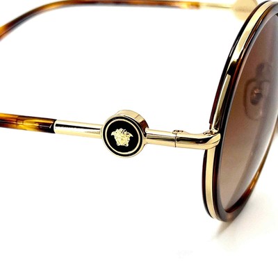 Pre-owned Versace Sunglasses Mod.2229 1002/13, Authentic In Brown