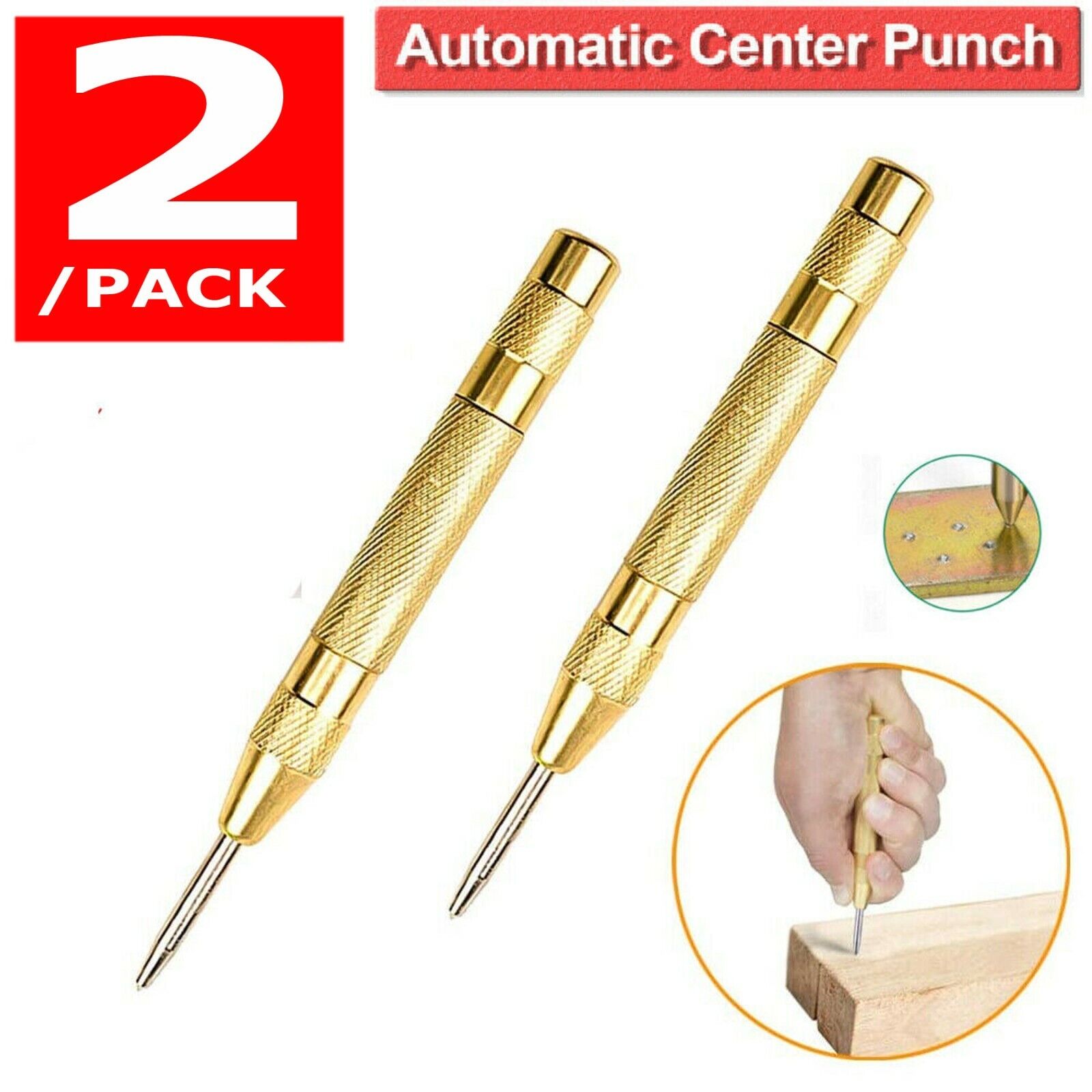 Automatic CENTER PUNCH Tool Adjustable Spring Loaded Super Strong