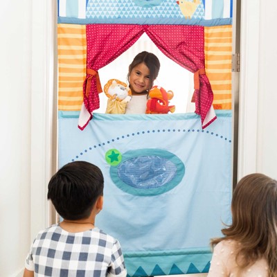 HABA Doorway Puppet Theater - Space Saver Fits in Most Doorways