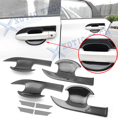 Carbon Fiber Style Door Handle Bowl Cover Trims Anti Scratch for Accord 2018-22