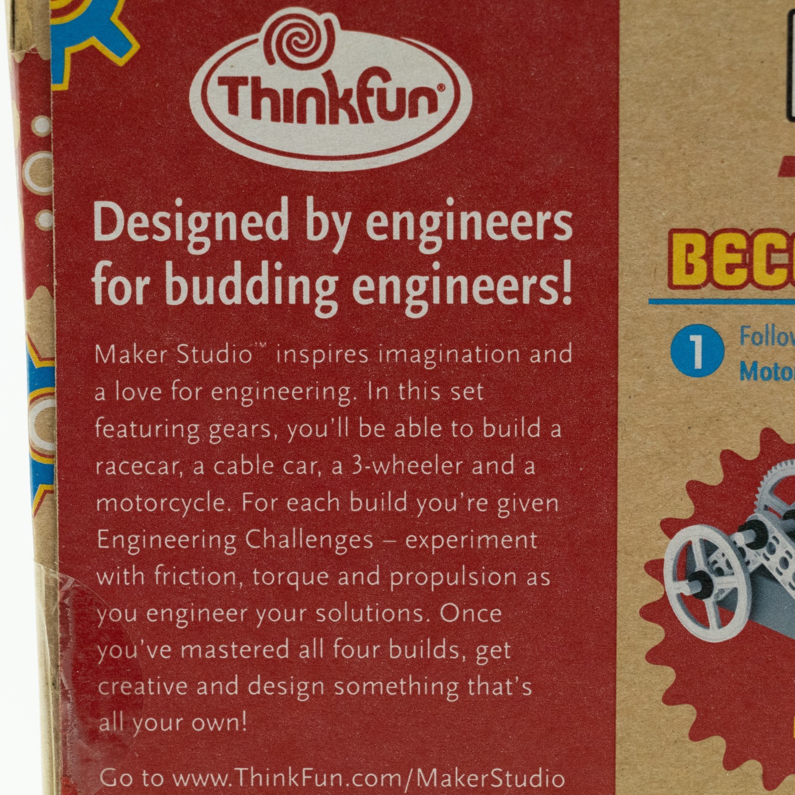 Think Fun Maker Studio Gears Set 10 Engineering Challenges To Build NEW