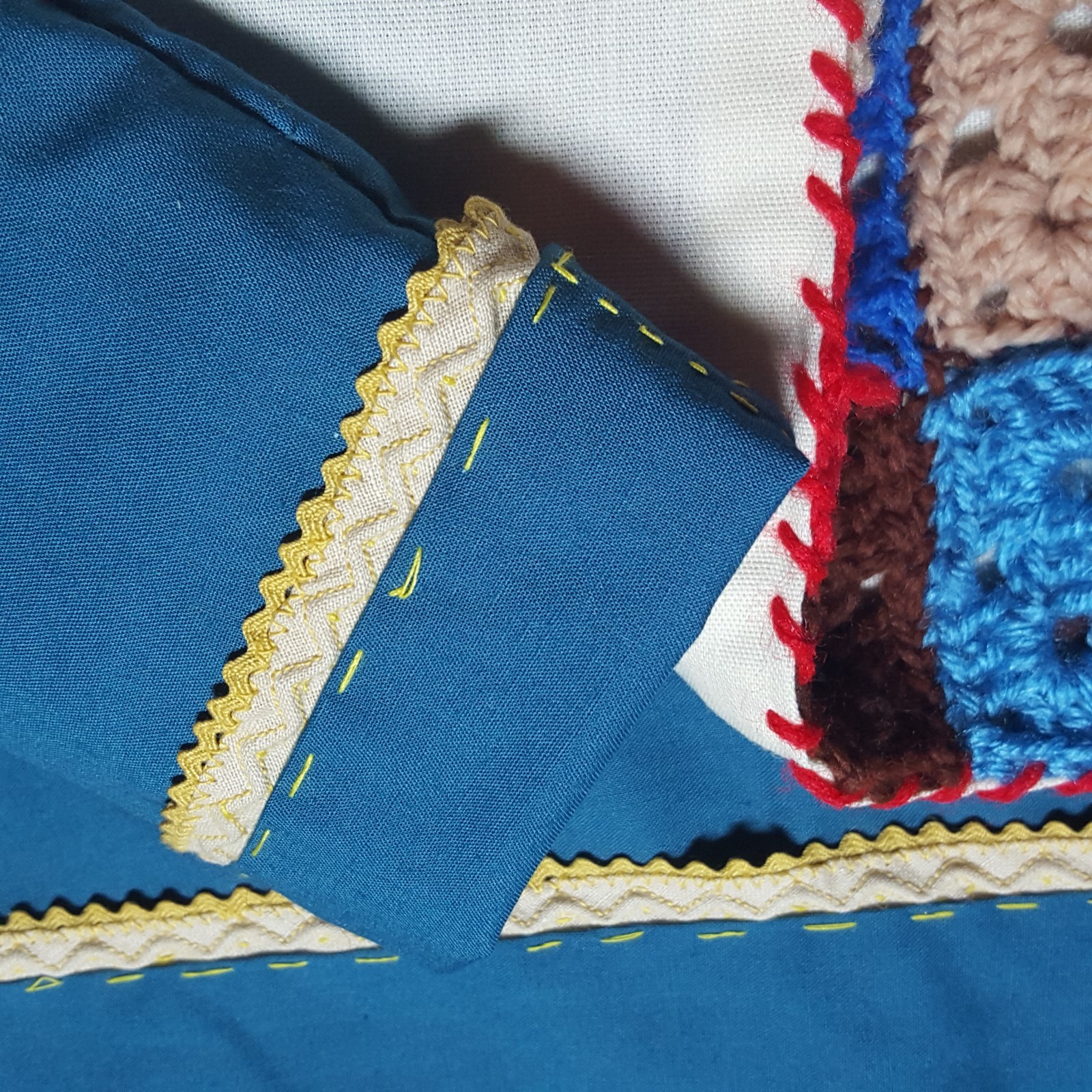 HANDMADE CROCETED AFGHAN, PILLOW AND SHEET  FOR DOLL BED~