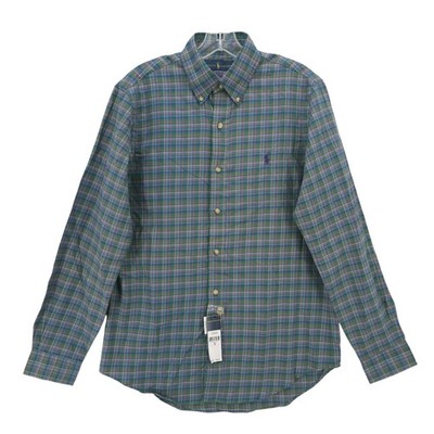 NWT RALPH LAUREN Long Sleeve Button Down Shirt Green Blue Purple Plaid SMALL