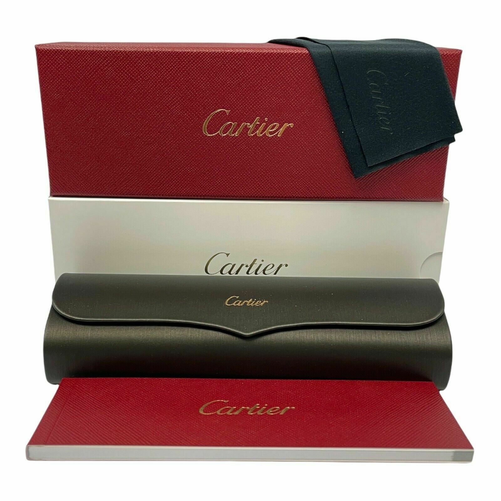 Pre-owned Cartier Double C Sunglasses Ct0450s-001 Black Frame Clear To Violet Lenses