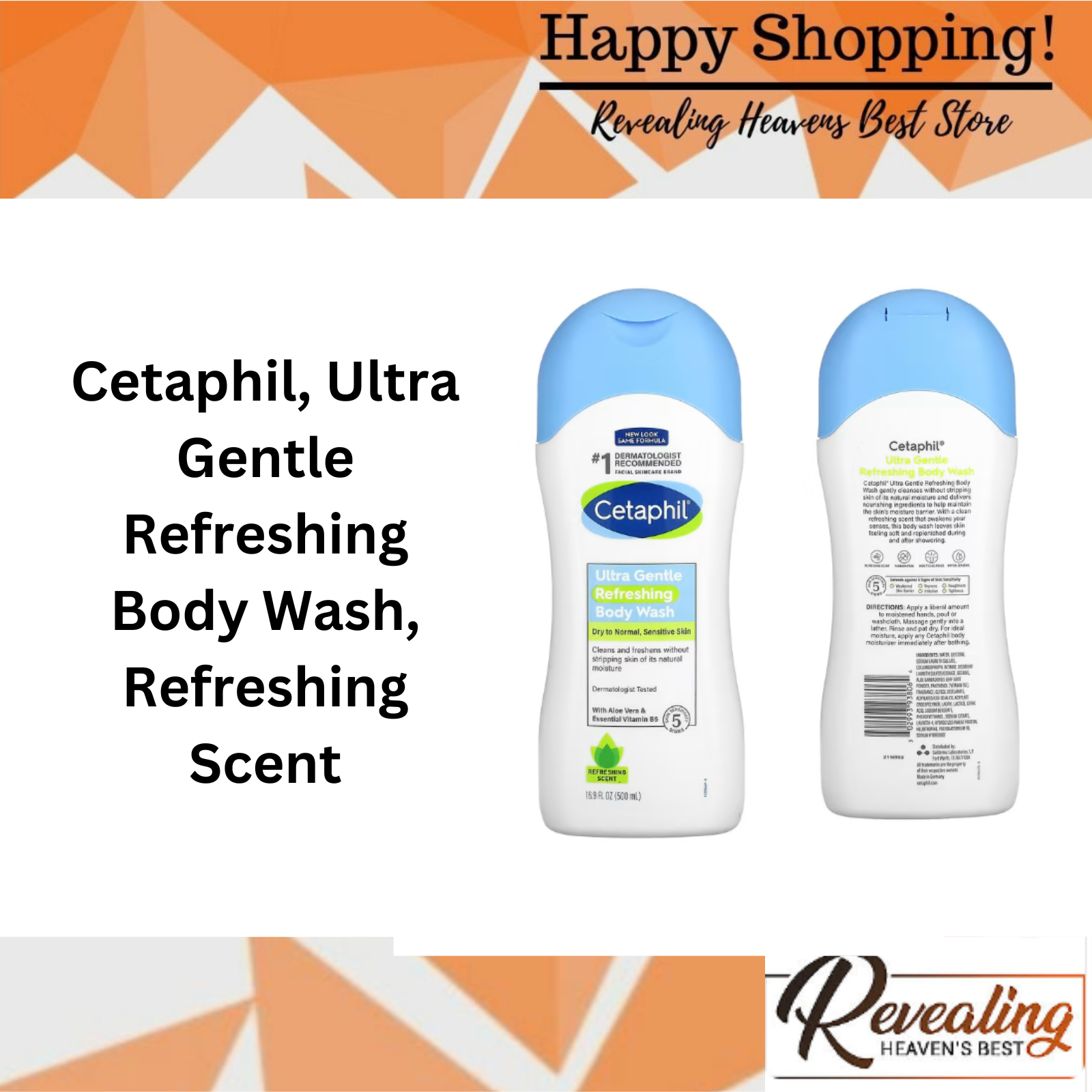 Cetaphil, Ultra Gentle Refreshing Body Wash, Refreshing Scent, 16.9 fl oz