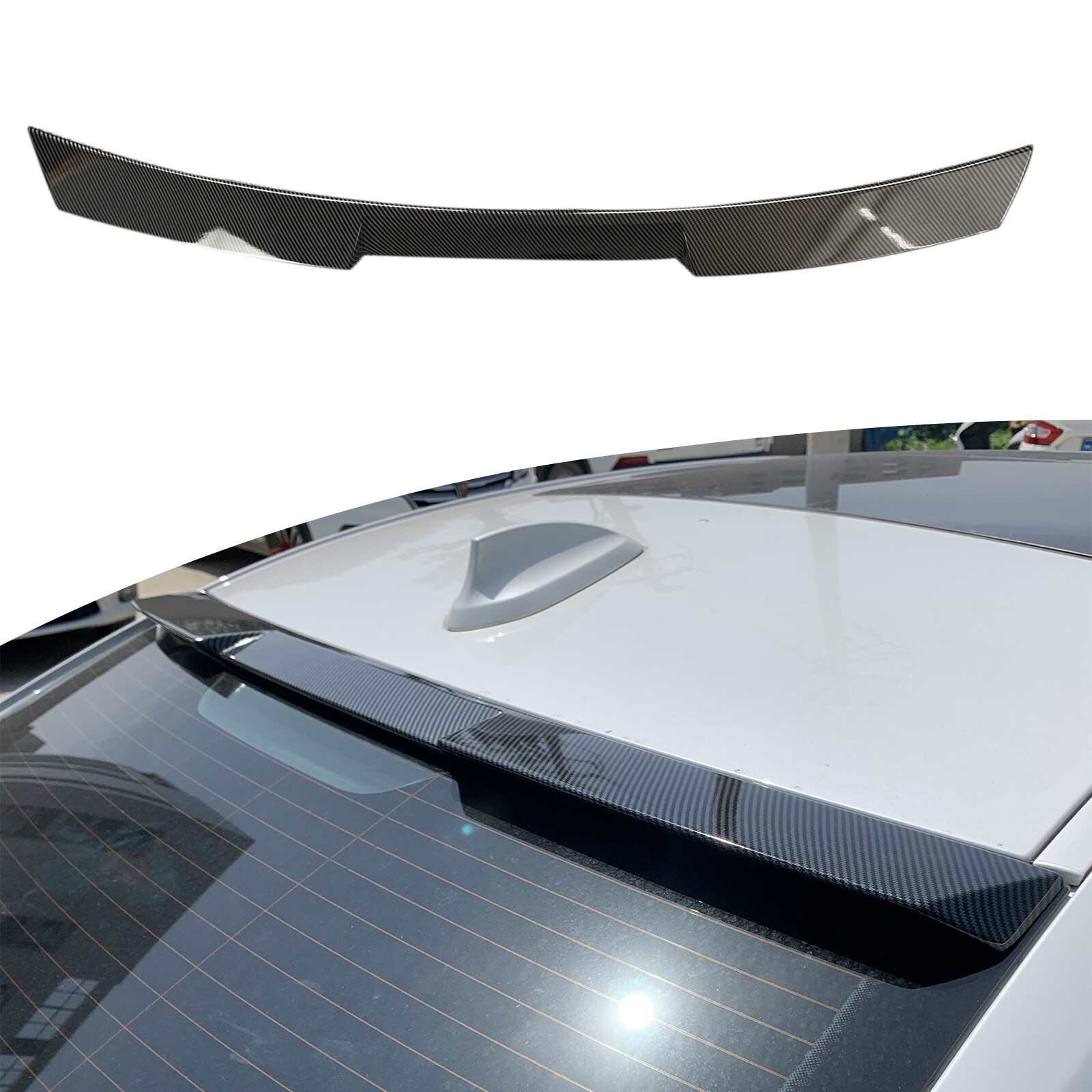 V Style Glossy Black Rear Window Windshield Roof Spoiler