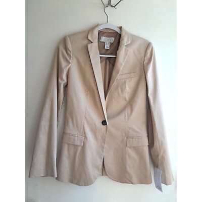New $130 MNG By Mango Suit Jacket Blazer Khaki Size 6
