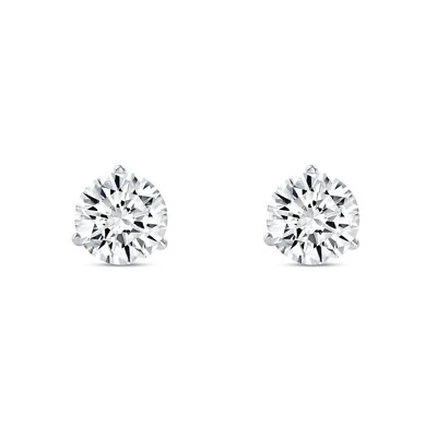 Pre-owned Shine Brite With A Diamond 6 Ct Round Earrings Studs Solid 14k White Gold Brilliant Cut Screw Back Martini In White/colorless