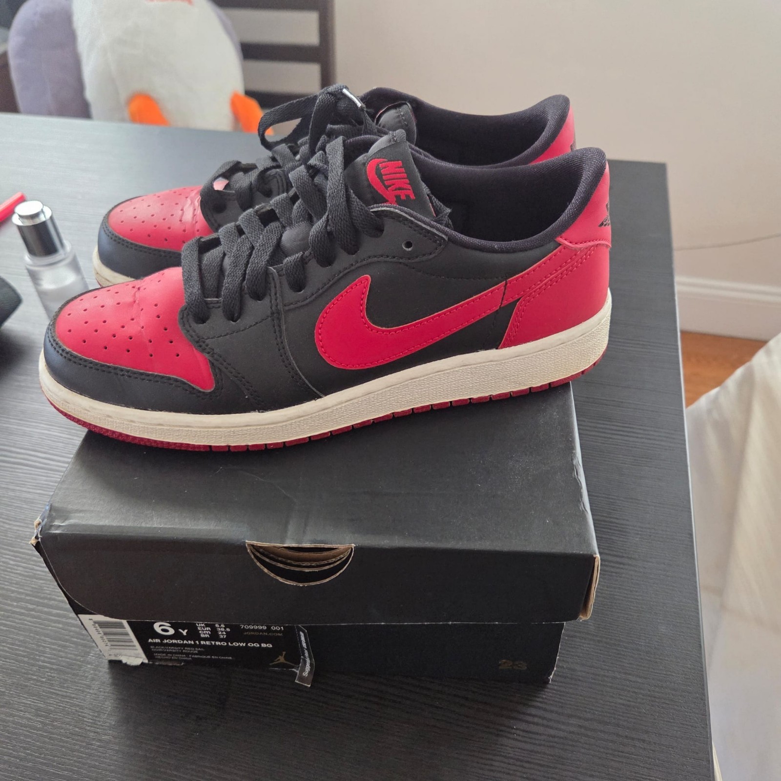 Jordan 1 Retro Low OG BRED Size 6y