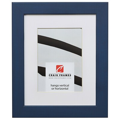 Craig Frames Colori 125, 1.25'' Wide Modern Blue Picture Frame With a Single Mat
