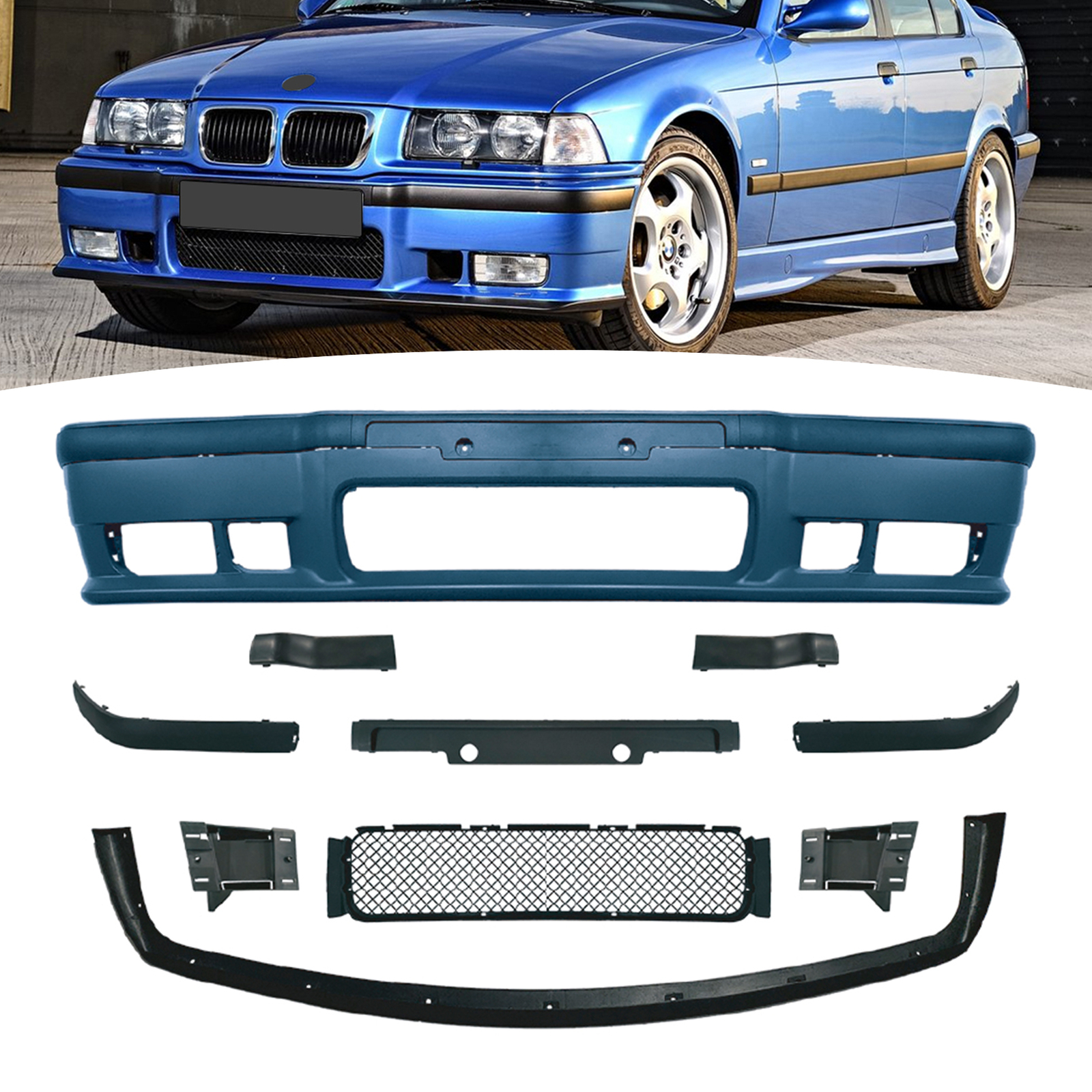 Fit 9299 BMW E36 3Series 1Pc M3 Style Replacement Front Bumper Body