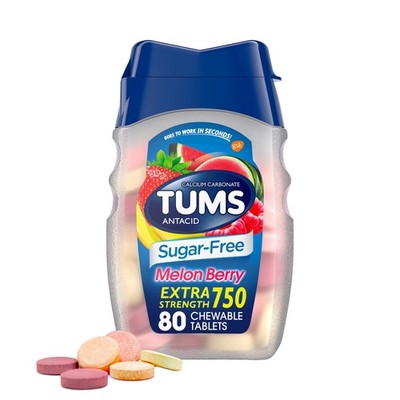 Tums Zucker frei Antazidum Melone Berry Extra 750, 80 Tabletten, EU-Verkäufer