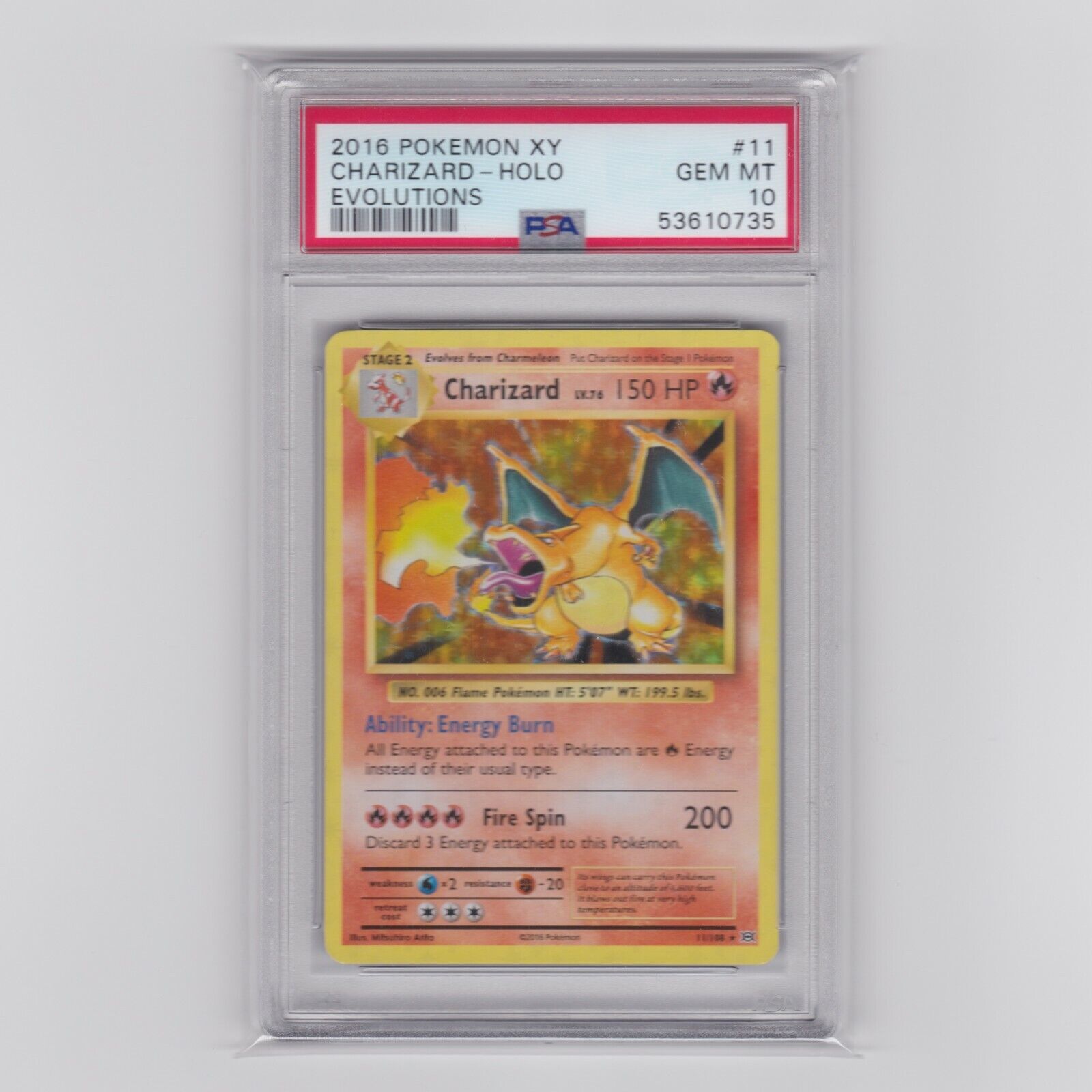 2016 Pokemon XY Evolutions 11/108 Charizard Holo PSA 10 GEM 2016 Pokemon XY Evolutions 11/108 Charizard Holo PSA 10 GEM