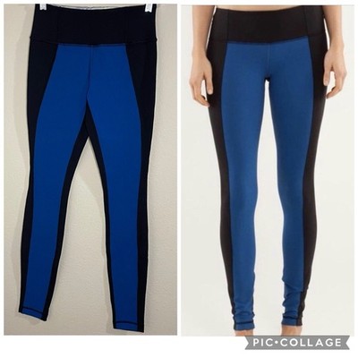 Lululemon Size 4 Wunder Under Pants Limitless Blue Black Color...