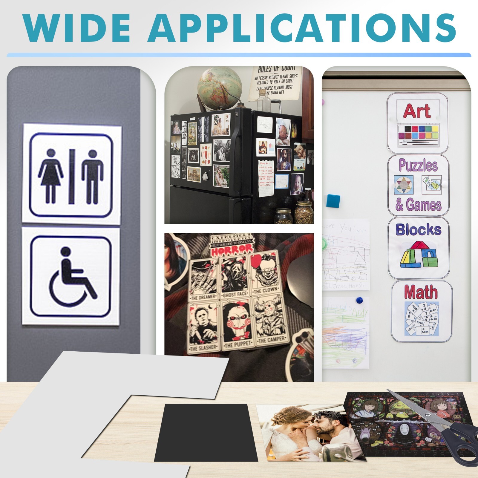 Strong Flexible Self Adhesive Magnetic Sheet 5x7 Photo Magnet Sheets 20 Mil 5PK