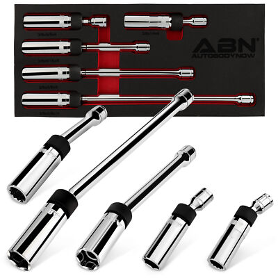 ABN Magnetic Spark Plug Socket Set - 5pc 6 and 12 Point Swivel Spark Plug Socket