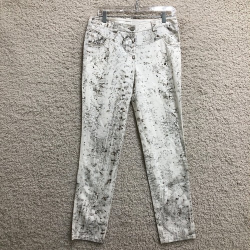 Daniela Dallavalle Elisa Cavaletti Jeans 29 Womens White Abstract Slim Straight