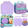 BEAQUEE Kids Lunch Box Set with Bento Box, 9oz Stainless Steel Thermos and Insulated Lunch Bag – Hot and Cold Leakproof Lunch Container with Utensils for School and Travel