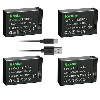 Kastar LP-E17H Pro Battery W/ Type-C for Canon EOS RP Mirrorless Digital Camera