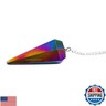 Titanium Aura Quartz Crystal Pendulum for Divination - Certified Dowsing Crystals and Healing Stones for Chakra Balancing and Meditation - Enhance Reiki Spiritual Growth with Healing Crystals Stones