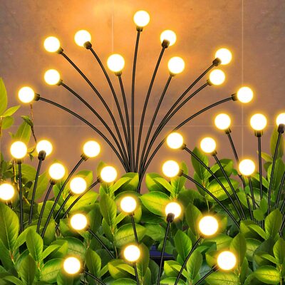 22 Led Solar Firefly Lights With 2 Modes Swaying Solar P...