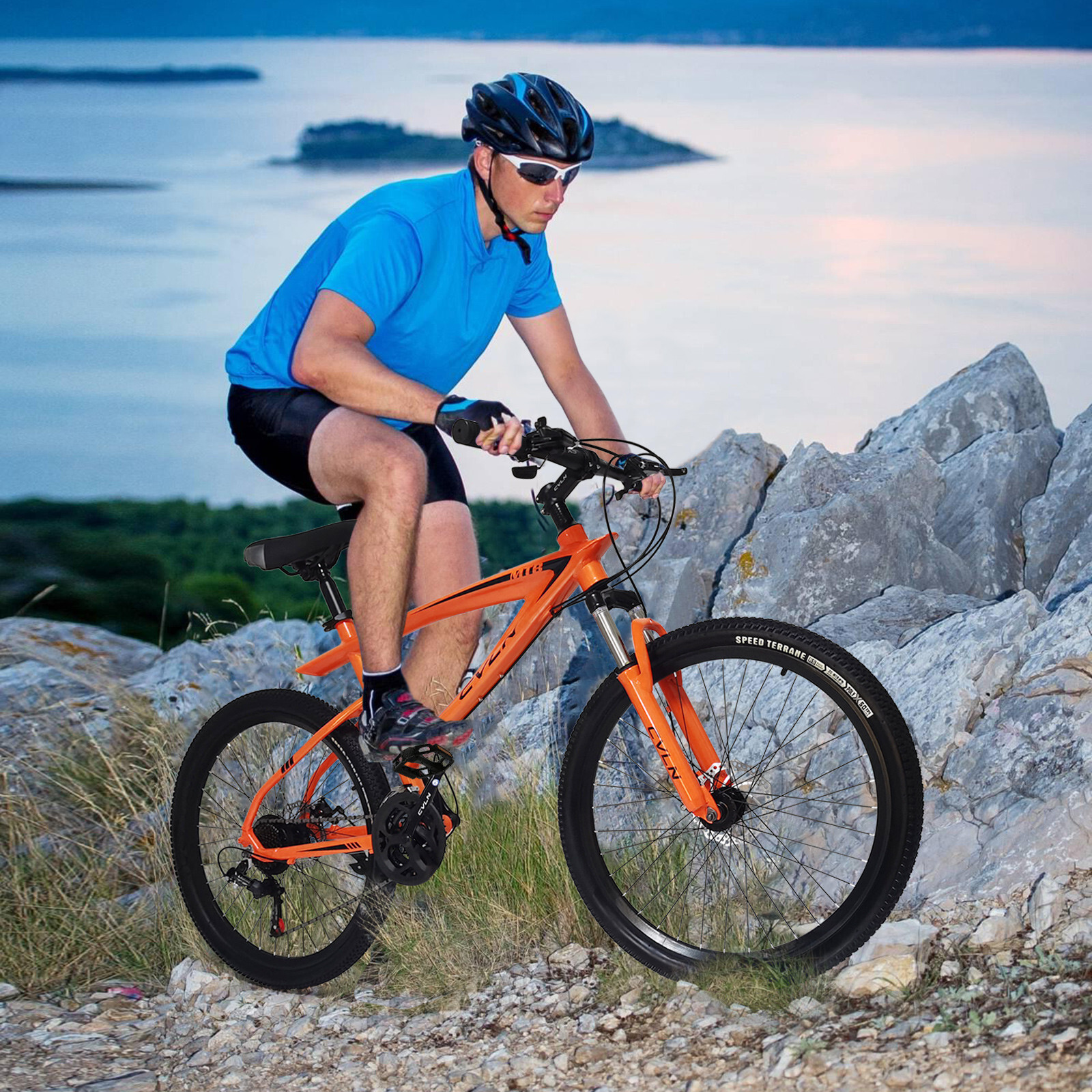 26" Aluminum Alloy Mountain Bike Mens Fat Tire Bikes MTB Full SuspensionBikes