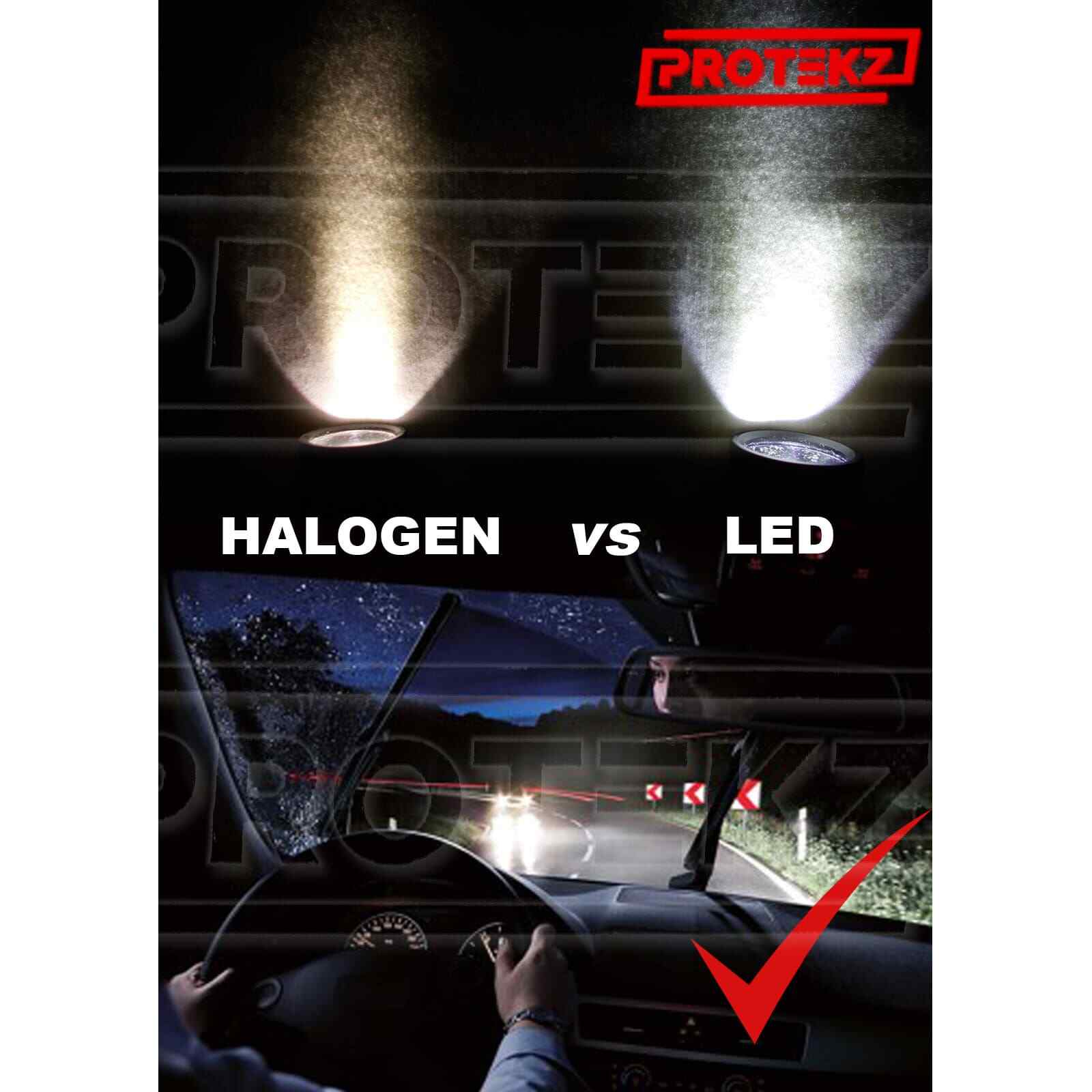 Protekz H11 LED Headlight Fog Light Kit Bulbs Cooling Fan 60W 7200LM 6000K