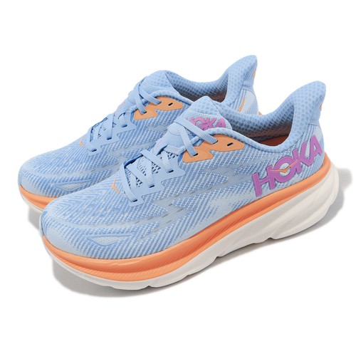 

Hoka Clifton 9 D Wide Airy Blue Orange White Женские шоссейные беговые кроссовки 1132211-ABIW, Синий, Clifton 9 D Wide
