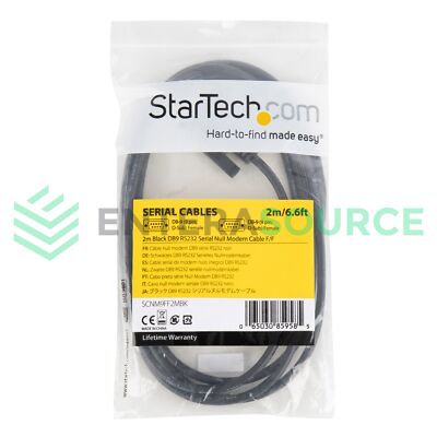 Startech SCNM9FF2MBK Black DB9 RS232 Serial Null Modem Cable F/F 2M