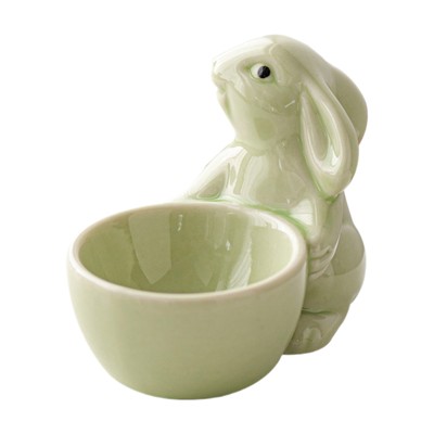 Egg Cup Ceramic Boiled Holders Cups Animal Figurine Hand Painted Easter Decor