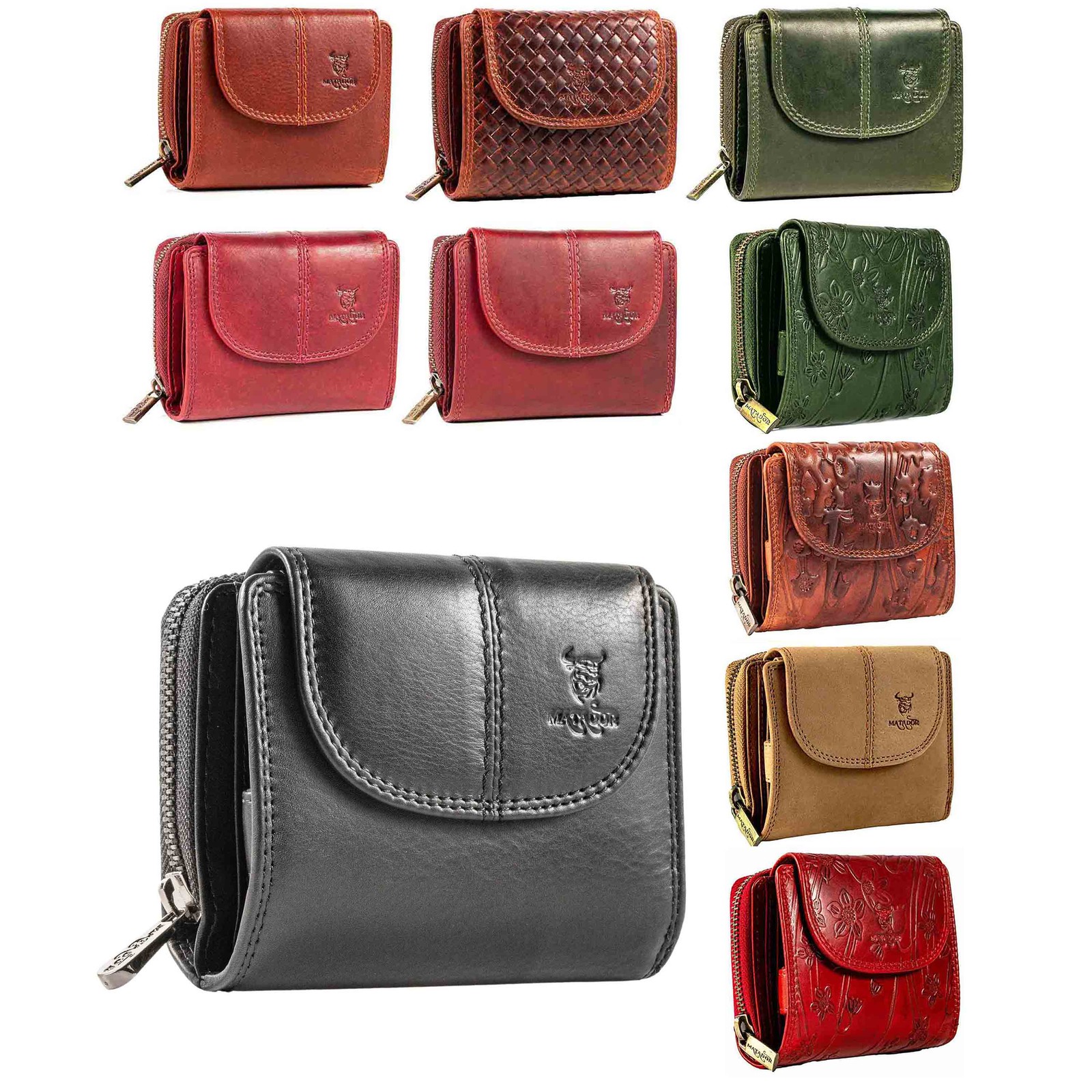 MATADOR Echt Leder Damen Portemonnaie Geldbörse Geldtasche Geldbeutel RFID TüV