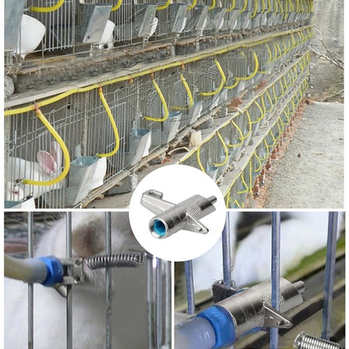 20× Rabbit Water Nipple Drinker Feeders Automatic Waterer Fountain for Ferrets