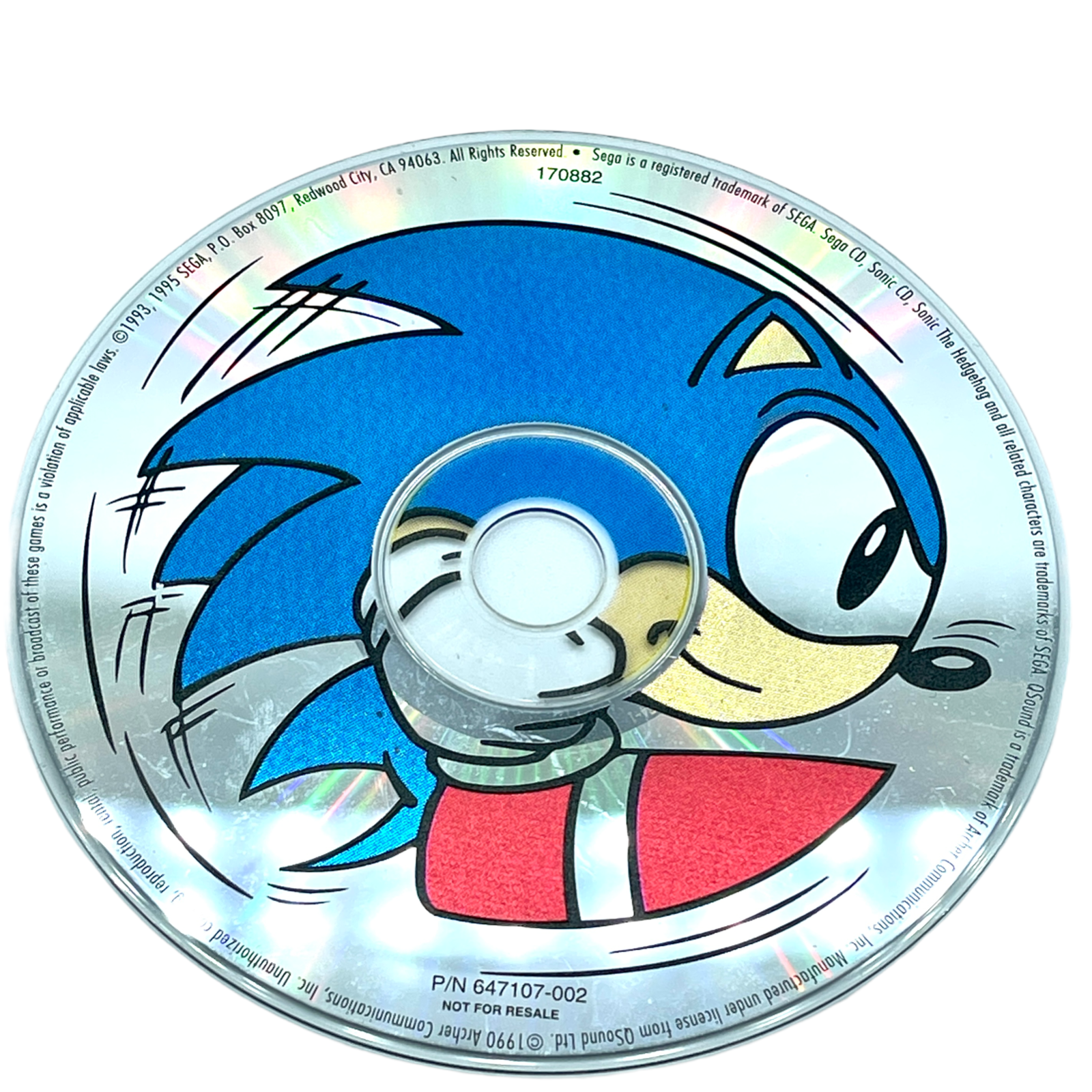 Sonic the Hedgehog CD 1993, 1995 White Intel Dino Version Sonic the Hedgehog CD 1993, 1995 White Intel Dino Version
