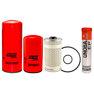 CUMMINS ISX15 OIL CHANGE KIT BD50000, BF9885, PF7744,FREE TUBE RED GREASE 14OZ